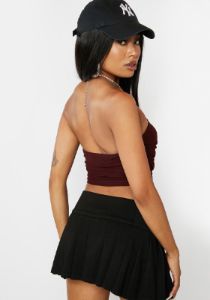 Chocolate Glam Getter Mesh Corset Top sold by Dolls Kill