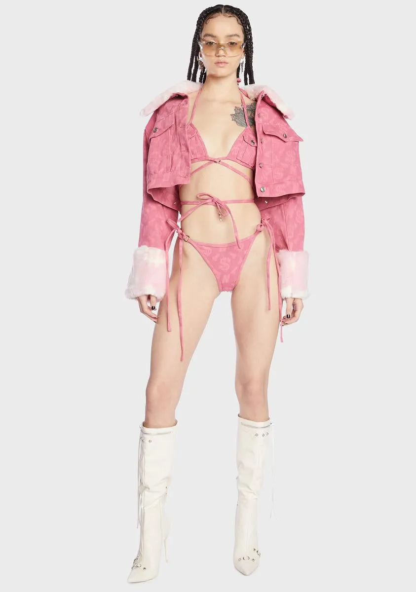 Pink Monogram Denim Bra Top sold by Dolls Kill product image thumbnail 3