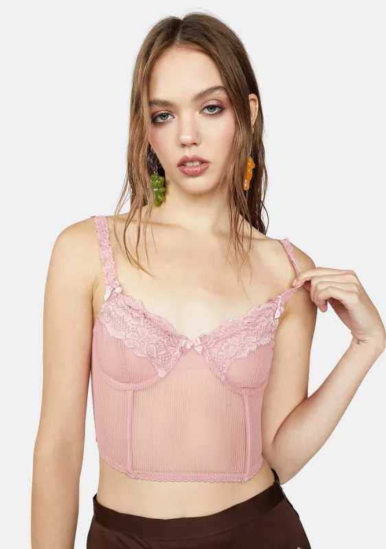 First Impressions Sheer Bustier Top sold by Dolls Kill