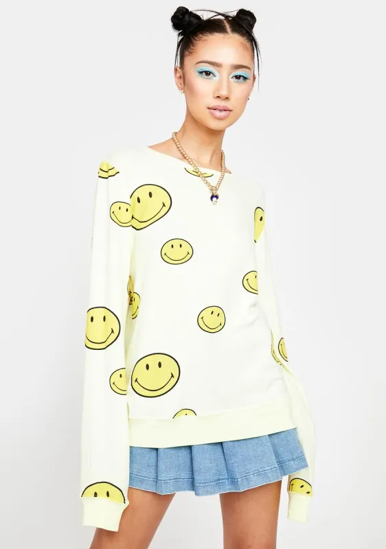 Smiley Soft Knit Crewneck sold by Dolls Kill