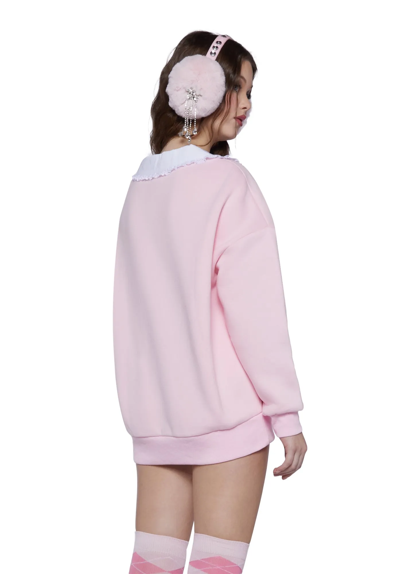Cute As A Button Collared Sweatshirt sold by Dolls Kill product image thumbnail 4