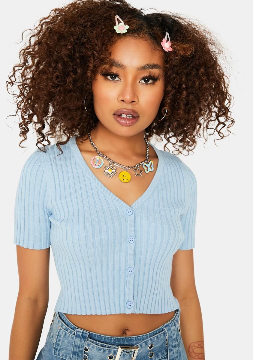 Powder That Could Be Me Cropped Cardigan sold by Dolls Kill