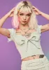 Sage Loving Glance Puff Sleeve Top sold by Dolls Kill