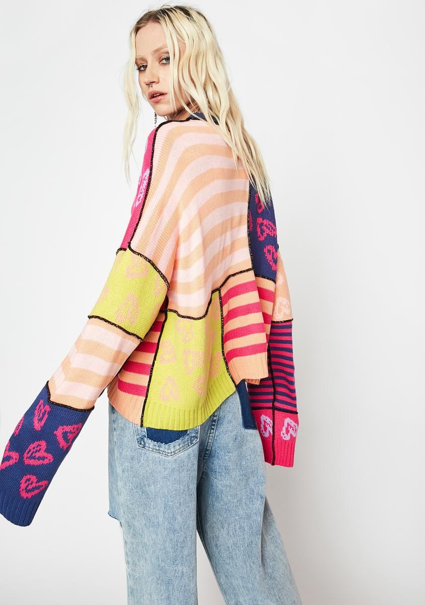 Desire Patchwork Knit Sweater sold by Dolls Kill product image thumbnail 4