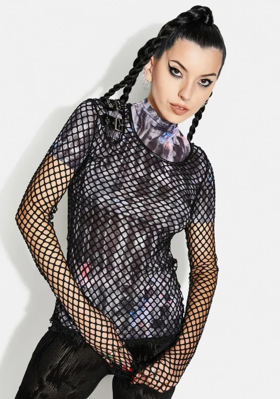 Personality Punk Perspective Mesh Tee Shirt sold by Dolls Kill