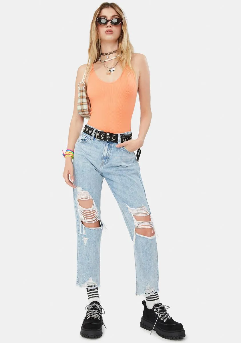 Light Wash Multi Thread Boyfriend Jeans sold by Dolls Kill product image thumbnail 2