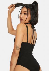 Criss Cross Neck Bodysuit sold by Dolls Kill