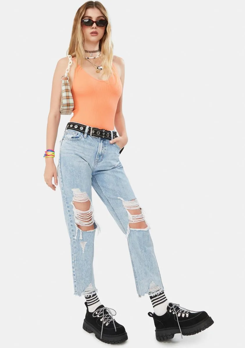 Light Wash Multi Thread Boyfriend Jeans sold by Dolls Kill product image thumbnail 3
