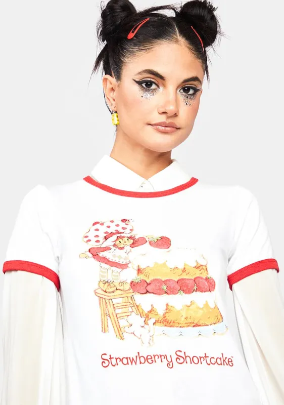 Strawberry Shortcake Ringer Tee sold by Dolls Kill