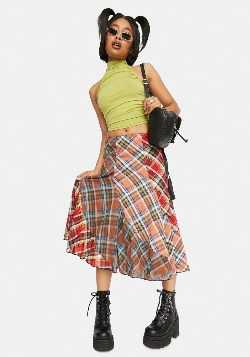 Lime Ruched Halter Tank Top sold by Dolls Kill product image thumbnail 3