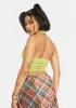 Lime Ruched Halter Tank Top sold by Dolls Kill