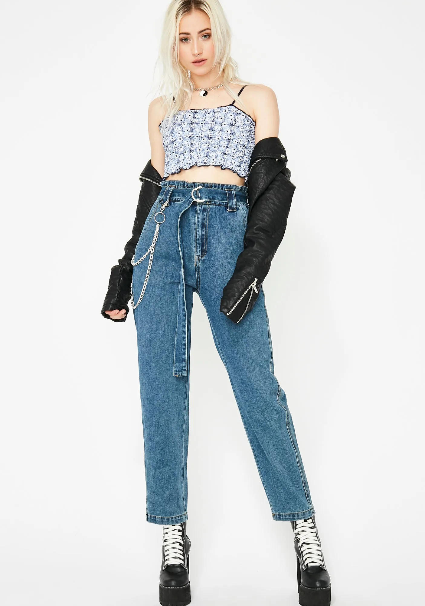 Sky Bloomin' Bish Floral Top sold by Dolls Kill product image thumbnail 3