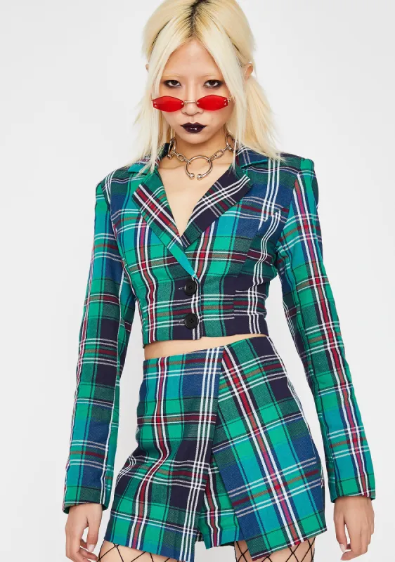 Kush Plaid Tendencies Skort Set sold by Dolls Kill