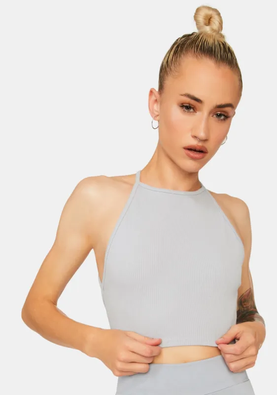 Slate Flex Game Halter Top sold by Dolls Kill
