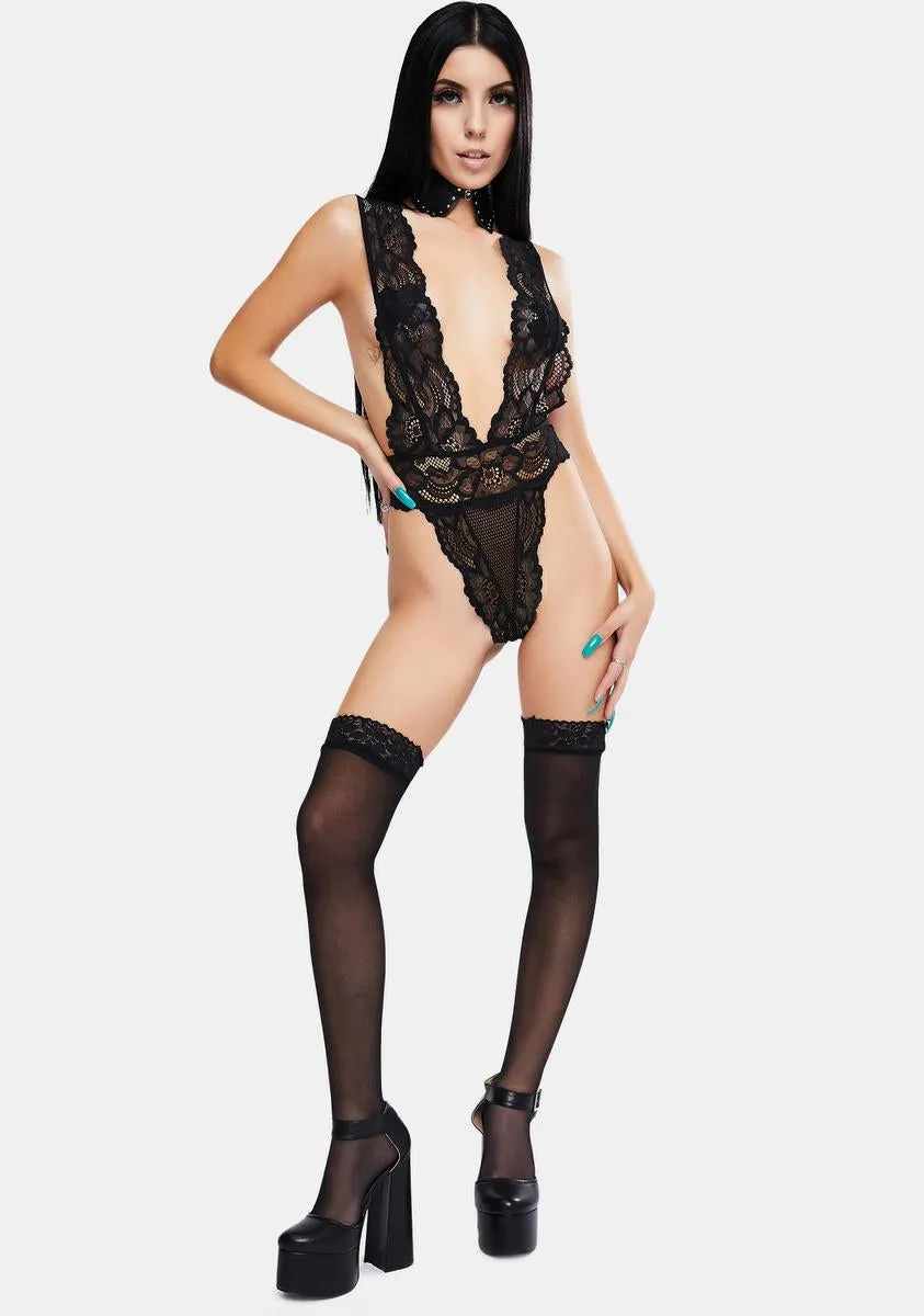 Cuffing Season Lace Plunge Neckline Teddy sold by Dolls Kill product image thumbnail 3