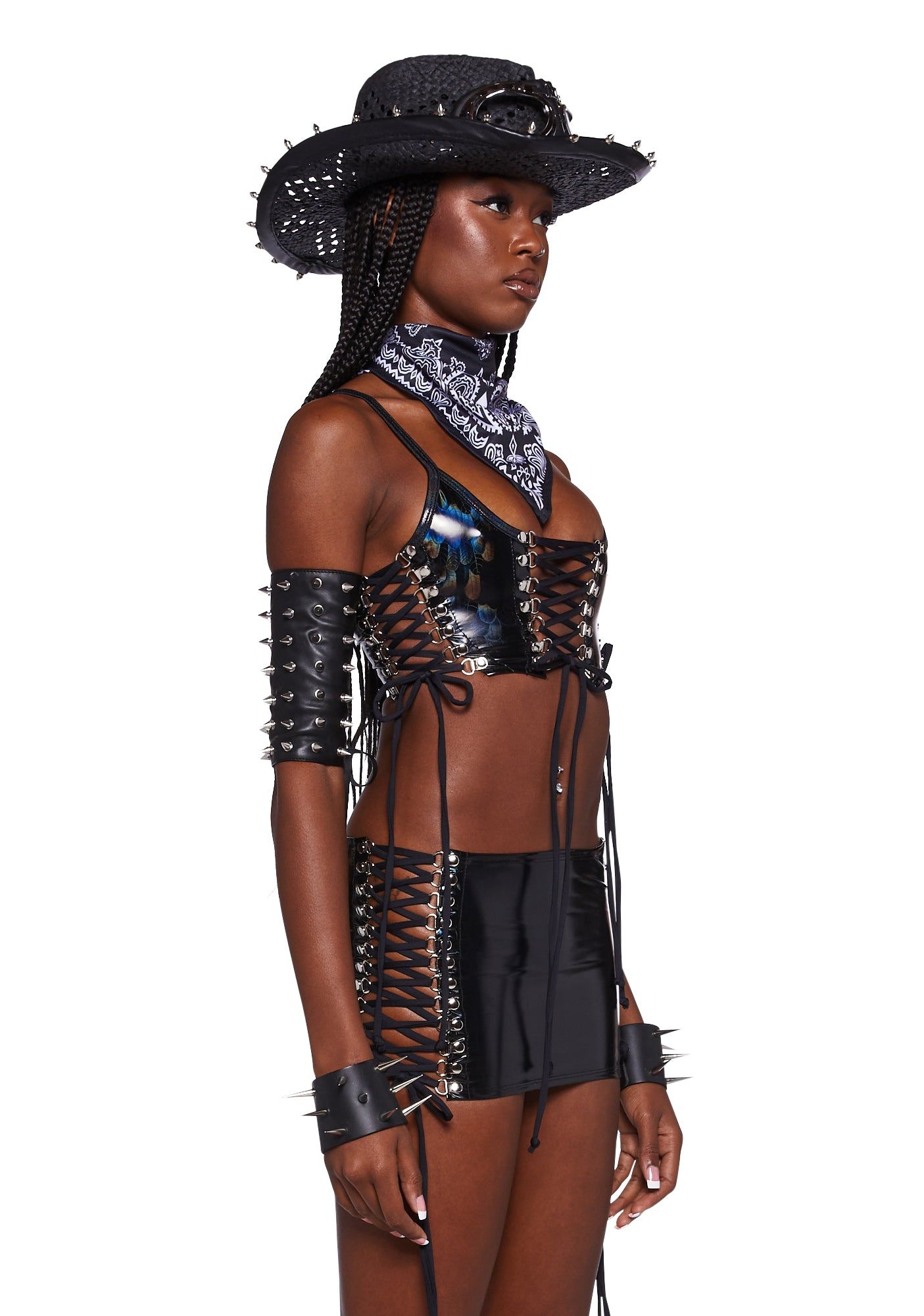 Lace-Up Crop Top sold by Dolls Kill