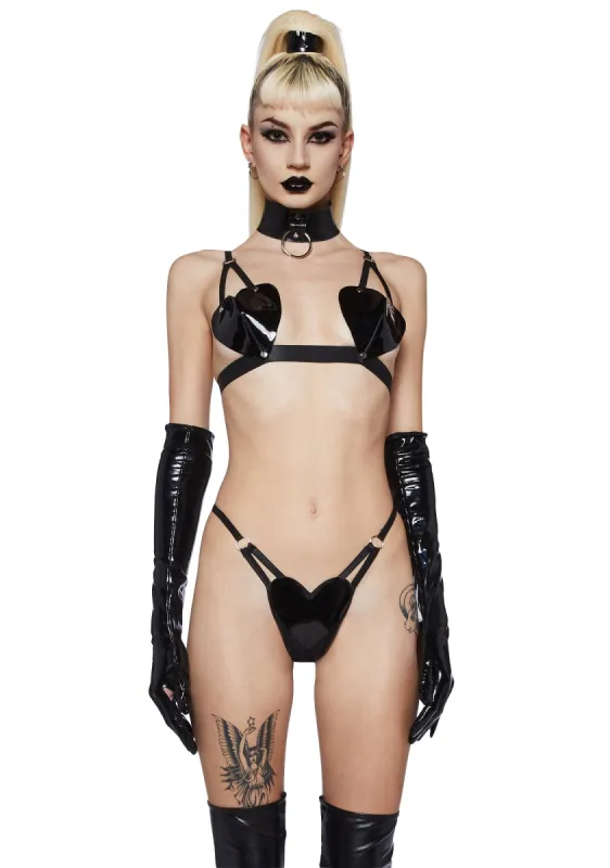 Zealous Vixen Lingerie Set  - Black sold by Dolls Kill
