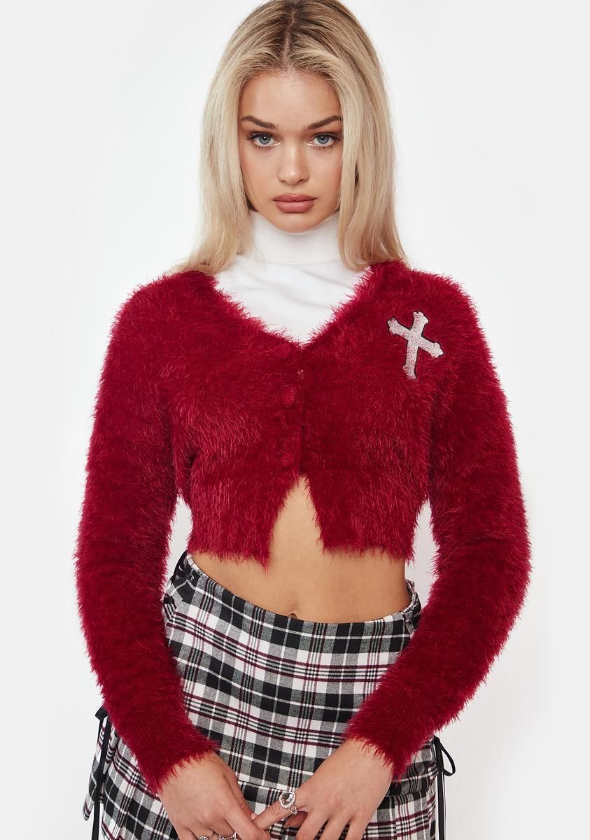 Manipulate Me Fuzzy Cardigan sold by Dolls Kill