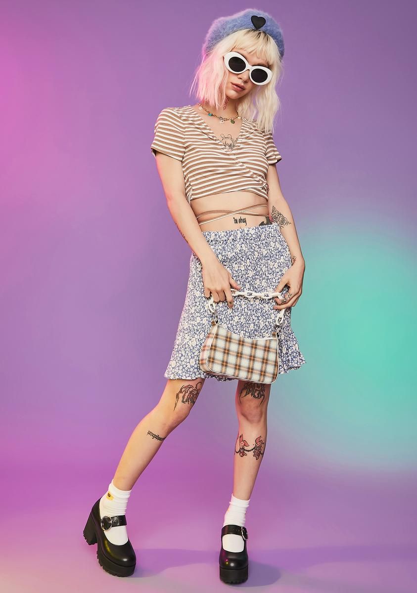 Start Of Summer Striped Wrap Crop Top sold by Dolls Kill product image thumbnail 3