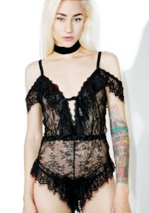 Best Behavior Lace Romper sold by Dolls Kill