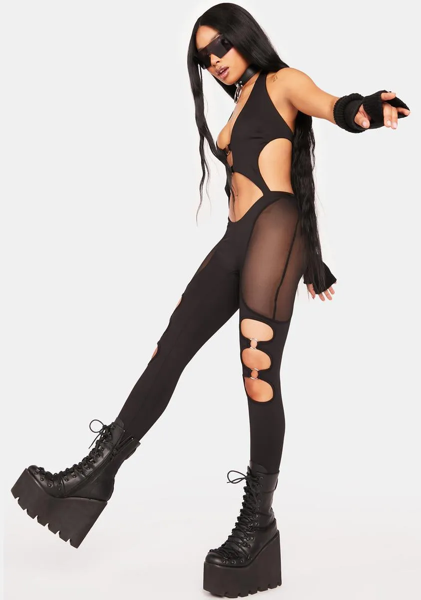 Sheer Black O-Ring Catsuit sold by Dolls Kill product image thumbnail 3