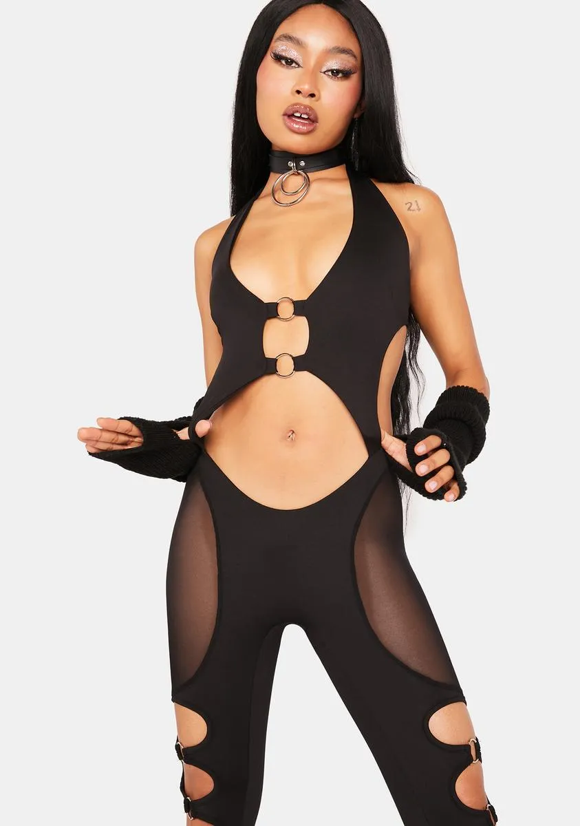 Sheer Black O-Ring Catsuit sold by Dolls Kill