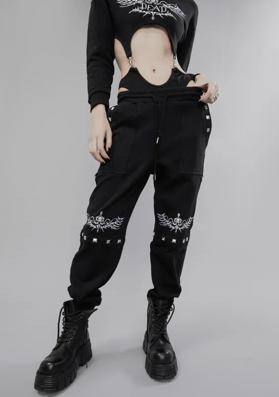 Dead Inside Studded Baggy Sweatpants sold by Dolls Kill