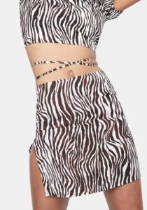 Zebra Vertical Shenka Mini Skirt sold by Dolls Kill