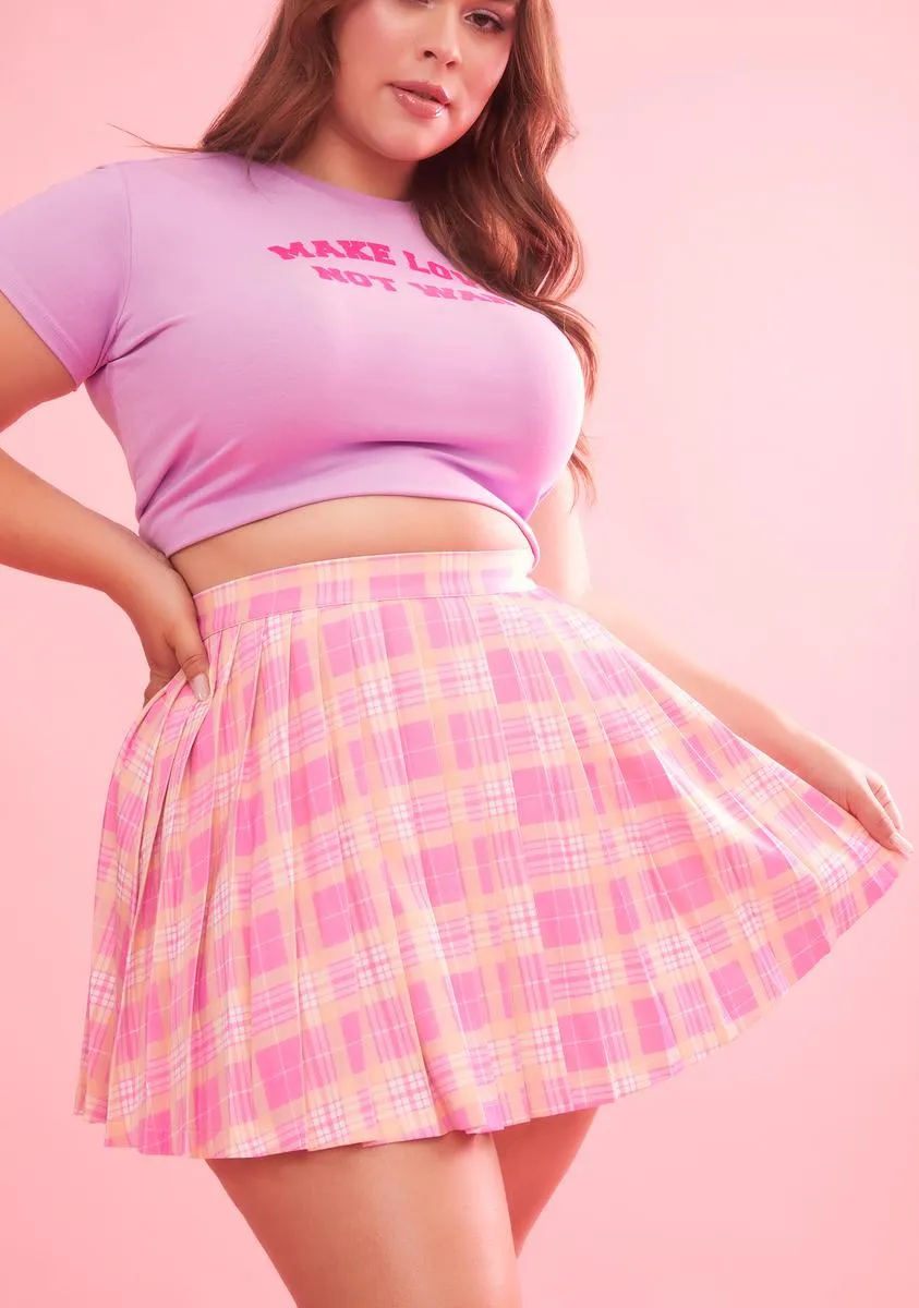 Hey That's My Jam Plaid Pleated Skirt sold by Dolls Kill