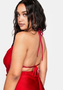 Plus Hot Cowl At Me Halter Top sold by Dolls Kill