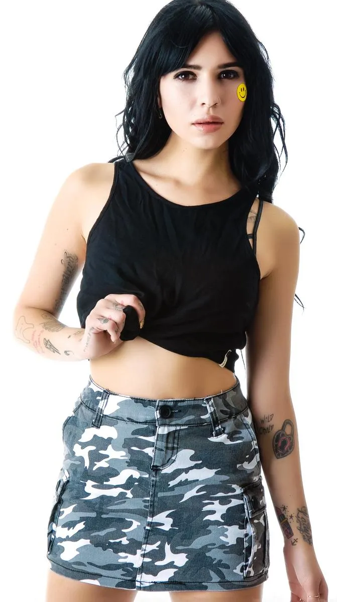 Camo Cargo Skirt sold by Dolls Kill product image thumbnail 3