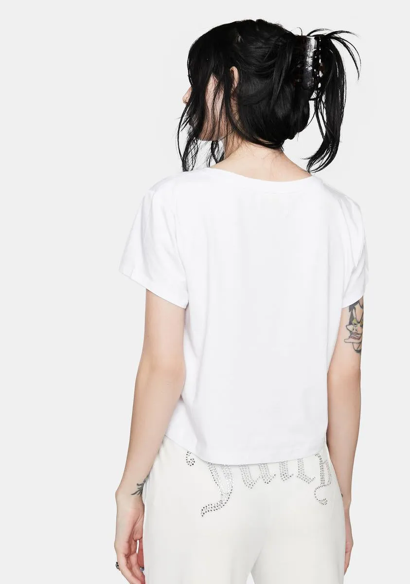 White Rhinestone Juicy Logo Tee sold by Dolls Kill product image thumbnail 4
