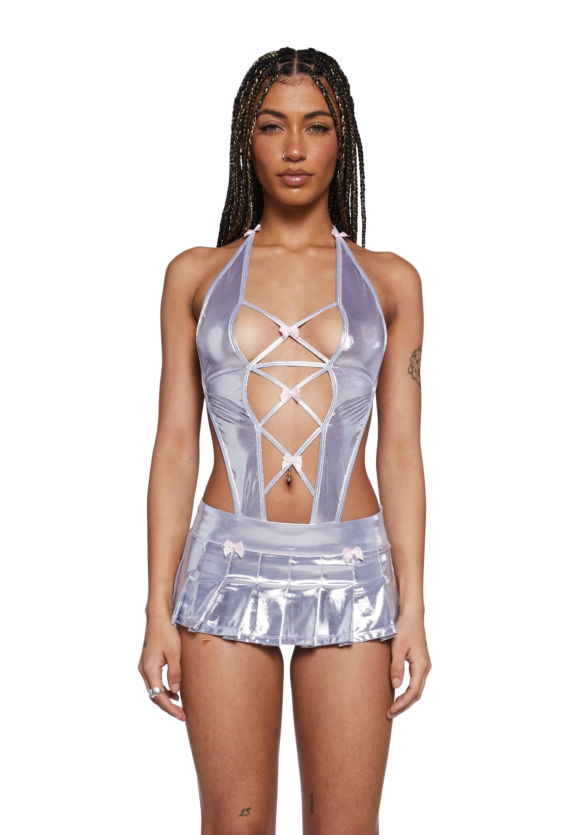 Kimora Lingerie Set - Metallic sold by Dolls Kill