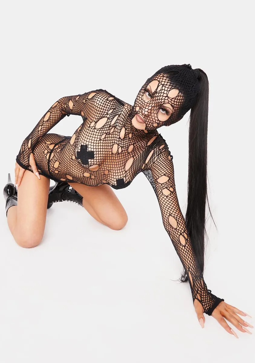 Hooked On You Fishnet Mini Dress sold by Dolls Kill product image thumbnail 2