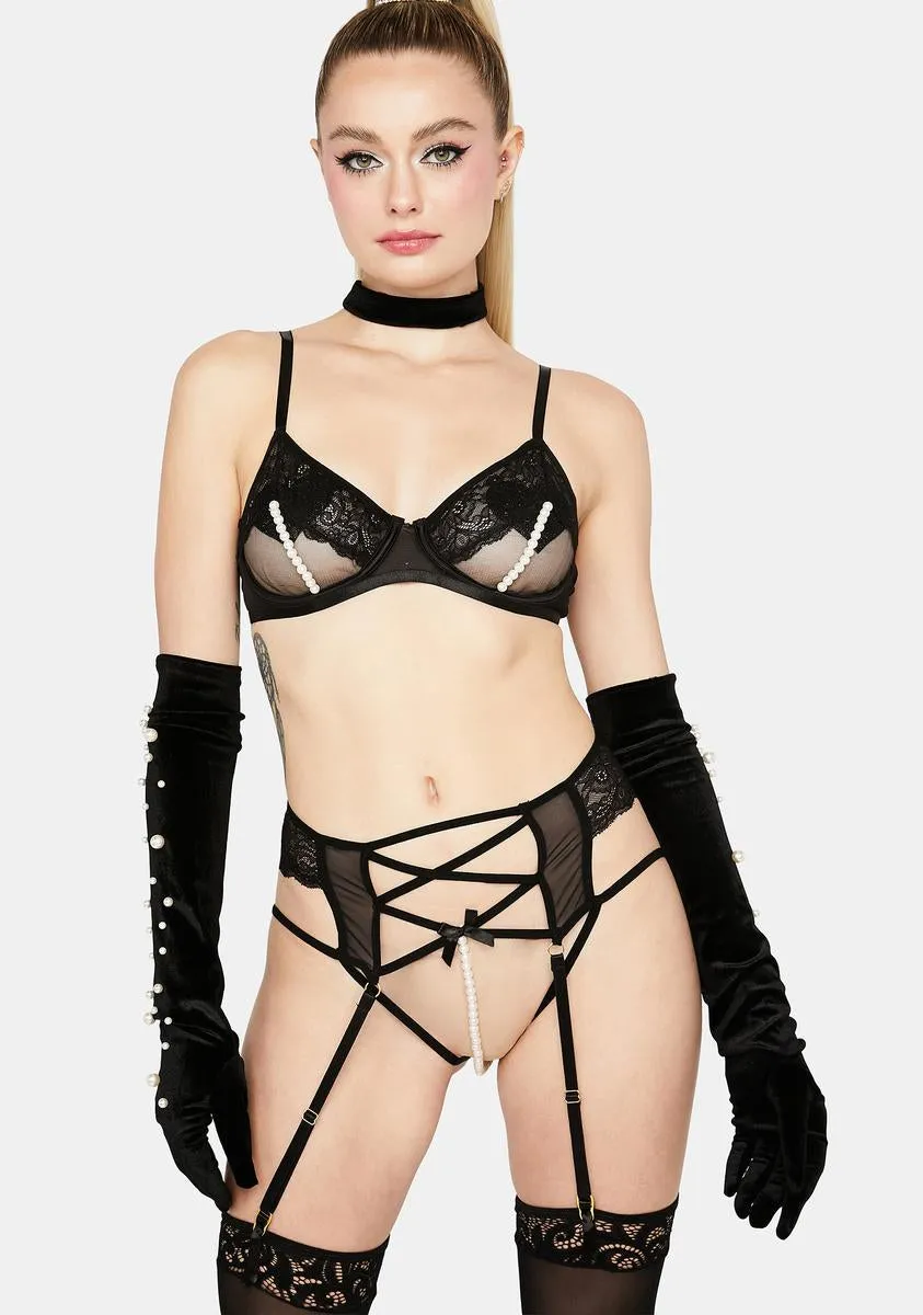 Alyssa Lace Up Lingerie Set sold by Dolls Kill