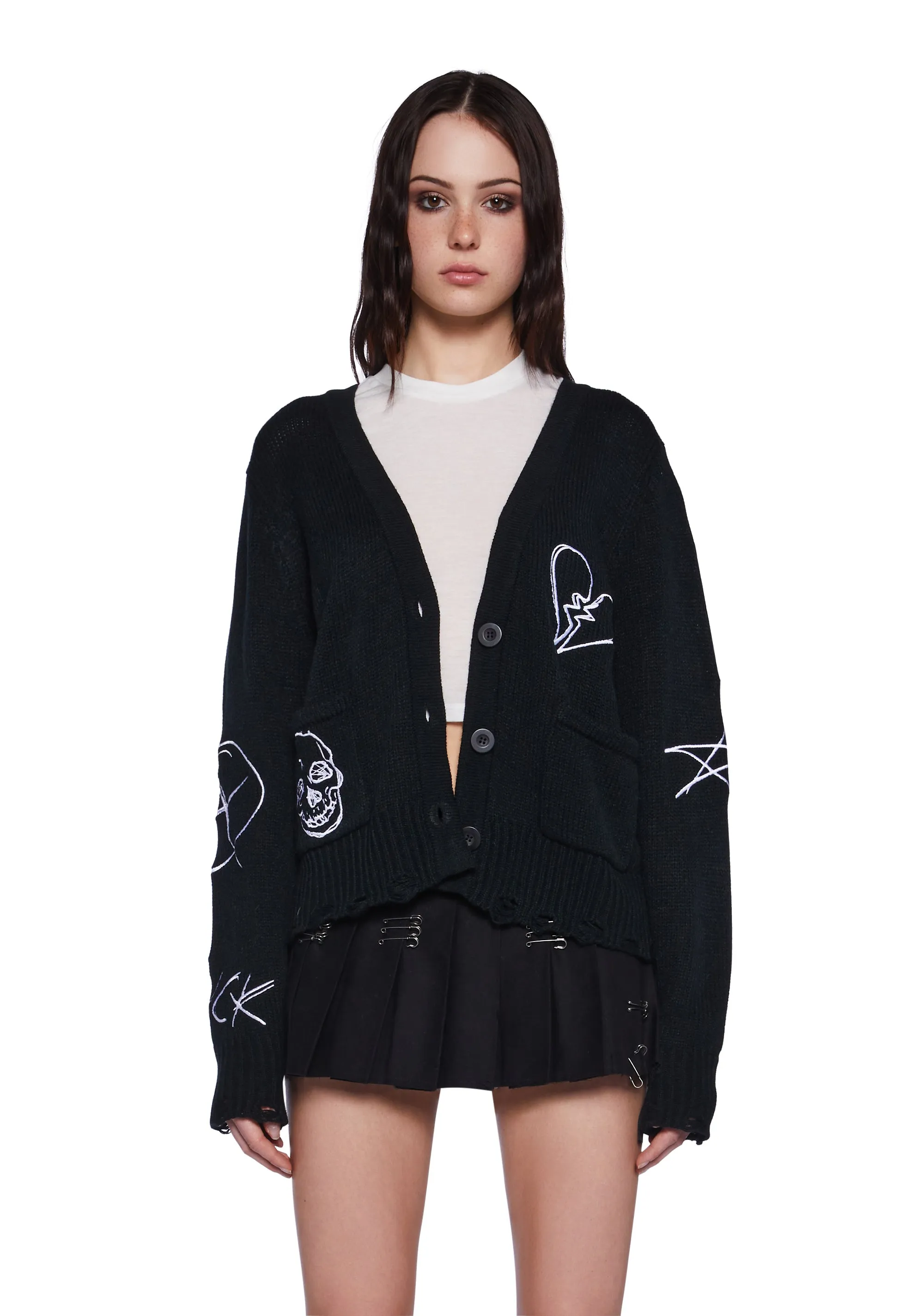 No Heartbreak Knit Cardigan sold by Dolls Kill