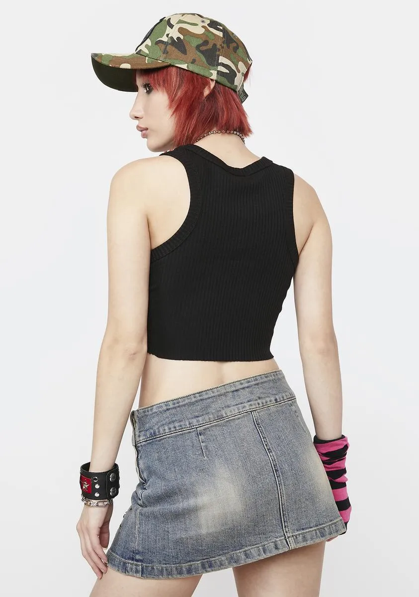 Twinkle Denim Mini Skirt sold by Dolls Kill product image thumbnail 4