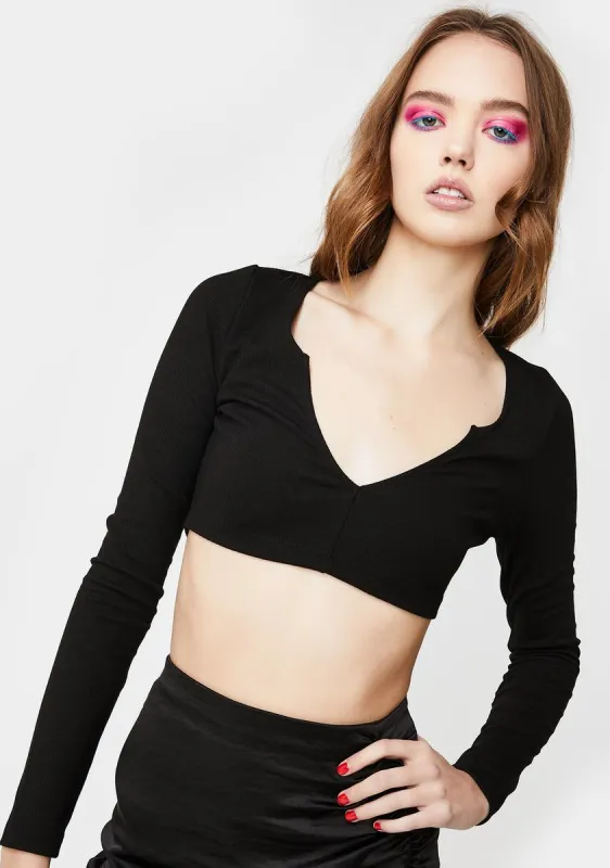 Black Guan Crop Top sold by Dolls Kill