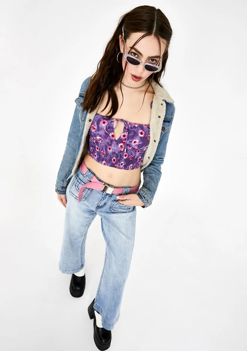 Purple Daisy Kimala Crop Top sold by Dolls Kill product image thumbnail 3