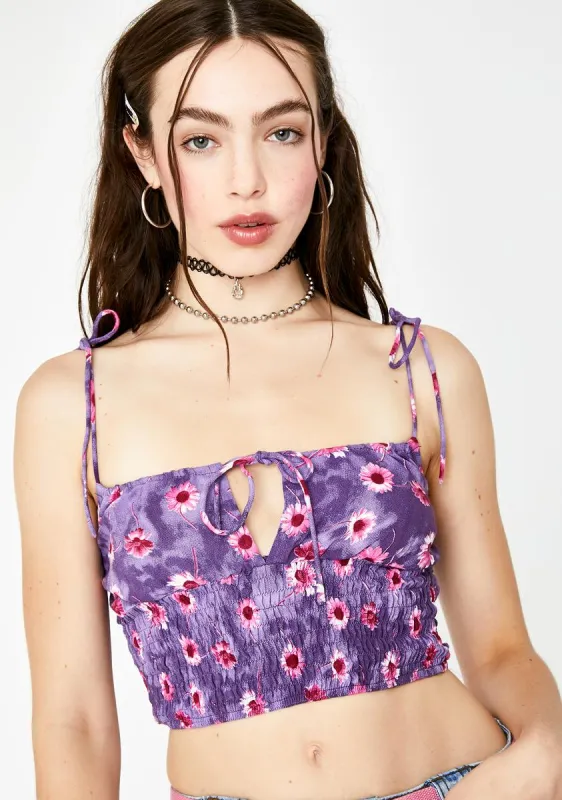 Purple Daisy Kimala Crop Top sold by Dolls Kill