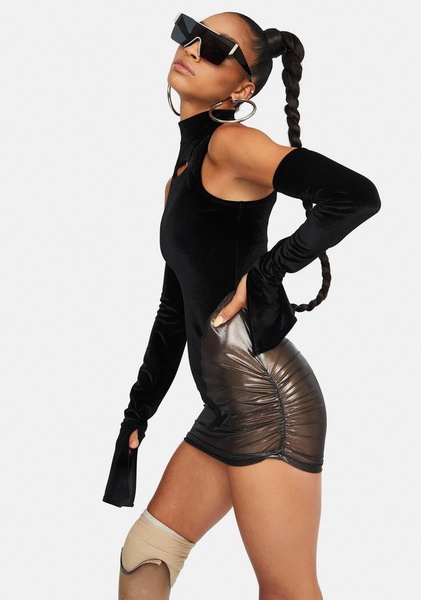 Miranda Illusion Mini Velvet Dress sold by Dolls Kill product image thumbnail 2