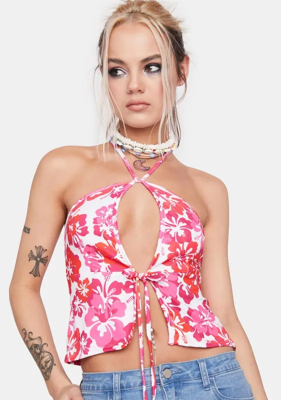Aloha State Halter Top sold by Dolls Kill