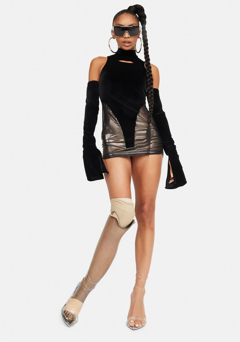 Miranda Illusion Mini Velvet Dress sold by Dolls Kill product image thumbnail 3