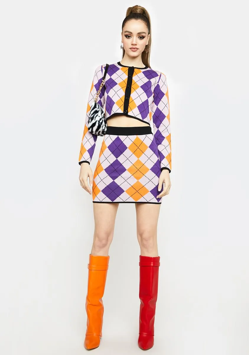 Purple Multi Argyle Cardigan sold by Dolls Kill product image thumbnail 5