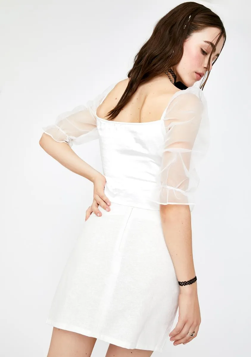 White Sheny Mini Skirt sold by Dolls Kill product image thumbnail 4