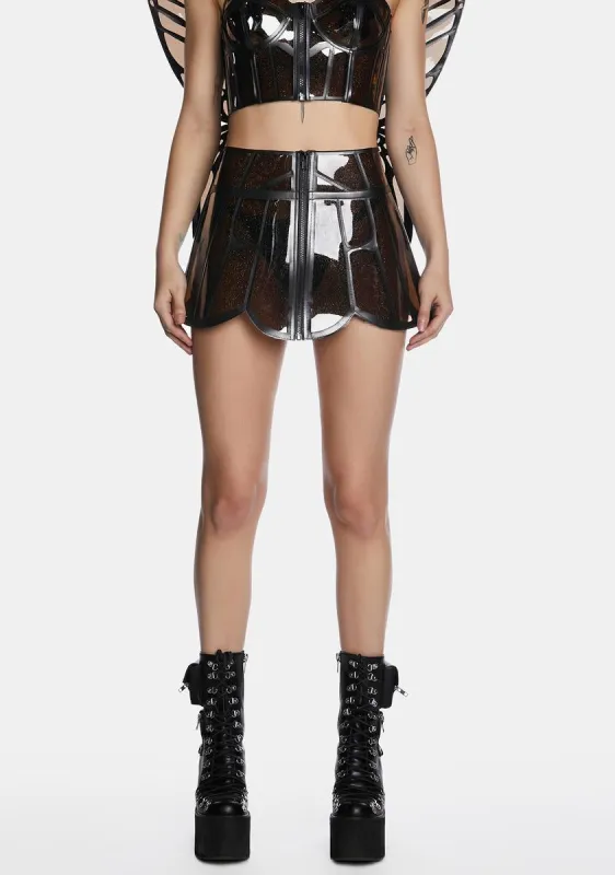 Dark Butterfly Supreme Glitter Mini Skirt sold by Dolls Kill