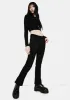 Black Marley Midrise Crop Boot Cut Jeans sold by Dolls Kill