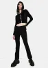 Black Marley Midrise Crop Boot Cut Jeans sold by Dolls Kill