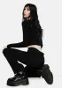 Black Marley Midrise Crop Boot Cut Jeans sold by Dolls Kill