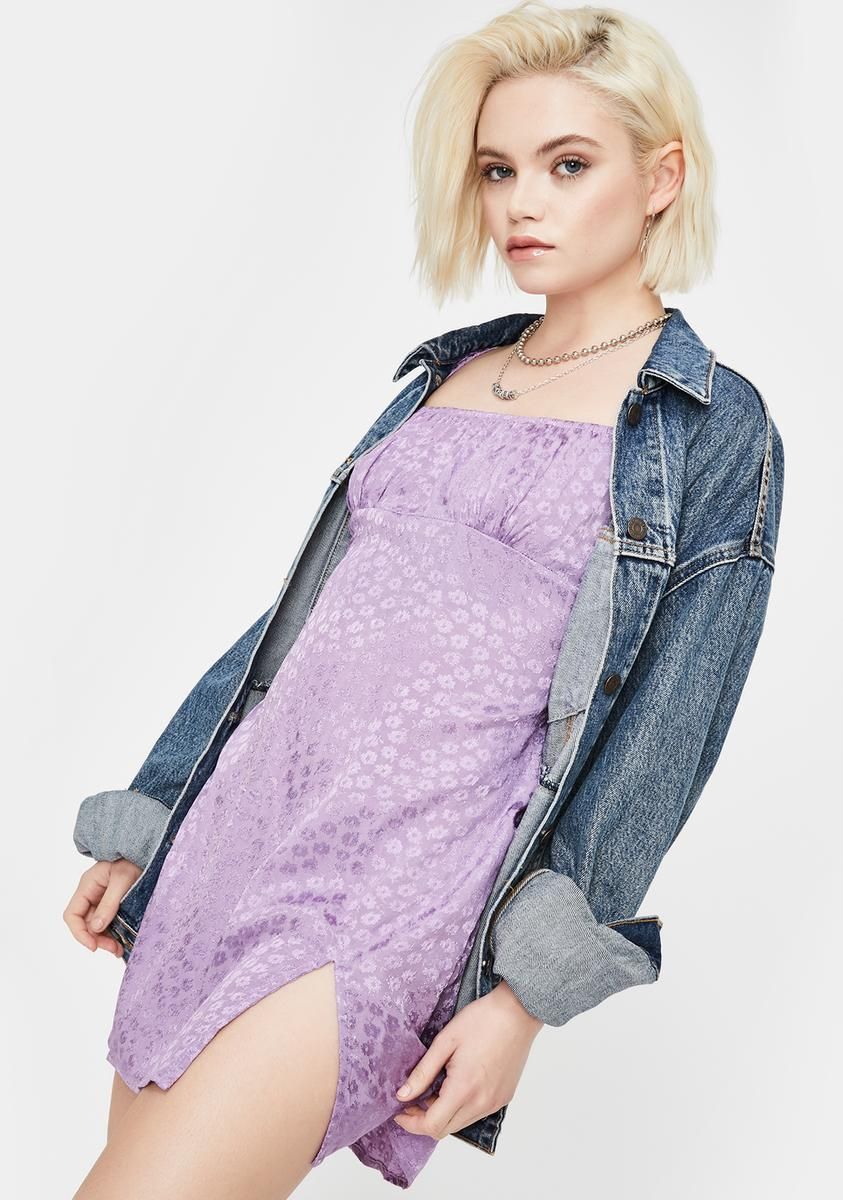 Ditsy Rose Lavender Lonma Mini Dress sold by Dolls Kill product image thumbnail 2